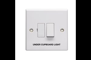 13A Double Pole Switched Fused Connection Unit Printed 'Under Cupboard Light' in Black