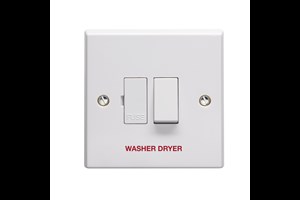 13A Double Pole Switched Fused Connection Unit Printed 'Washer Dryer'