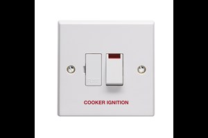 13A Double Pole Switched Fused Connection Unit With Neon Printed 'Cooker Ignition'