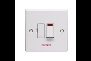 13A Double Pole Switched Fused Connection Unit With Neon Printed 'Freezer'