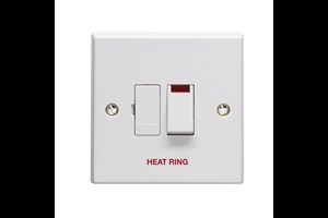 13A Double Pole Switched Fused Connection Unit With Neon Printed 'Heat Ring'