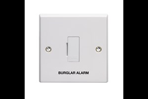 13A Unswitched Fused Connection Unit Printed 'Burglar Alarm' in Black