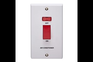 45A 1 Gang Double Pole With Neon Large Plate Printed 'Air Conditioner'