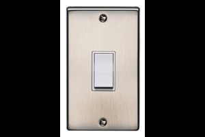 50A 2 Gang Double Pole Control Switch Stainless Steel Finish