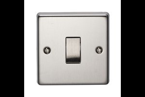 10AX 1 Gang 2 Way Flush Metal Plate Switch Stainless Steel Finish