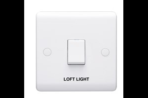 20A 1 Gang Double Pole Control Switch Printed 'Loft Light'