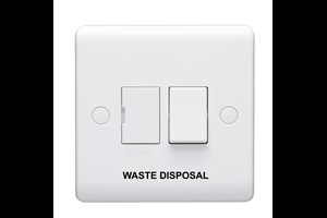 13A Double Pole Switched Fused Connection Unit Printed 'Waste Disposal'