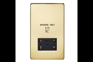 Shaver Socket Dual Voltage Polished Brass Finish