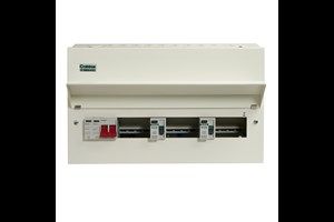 12 Way High Integrity Consumer Unit 100A Main Switch +4, 80A 30mA RCD +4, 80A 30mA RCD +4, with SPD