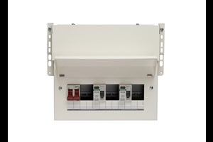 6 Way High Integrity Meter Cabinet Consumer Unit 100A Main Switch +2, 80A 30mA RCD +2, 80A 30mA RCD +2