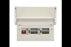 6 Way Dual RCD Meter Cabinet Consumer Unit 100A Main Switch, 80A 30mA RCD +3, 80A 30mA RCD +3