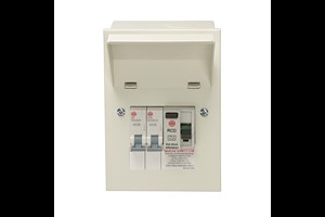 2 Way Consumer Unit RCD Incomer 63A 30mA with 1x B6 and 1x B16 MCB