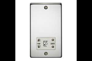Shaver Socket Dual Voltage Output Polished Stainless Steel Finish