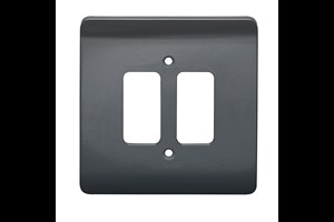 2 Gang Grid Cover Plate Grey for use with Rockergrid