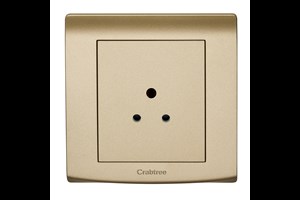 2A 1 Gang 3 Pin Unswitched Socket Gold Finish