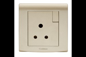 5A 1 Gang 3 Pin Switched Socket Gold Finish