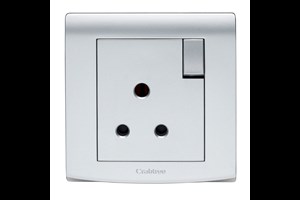 5A 1 Gang 3 Pin Switched Socket Silver Finish