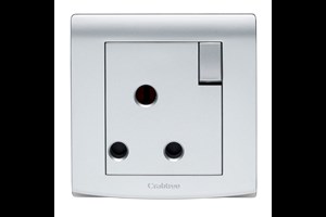 15A 1 Gang Switched Socket Silver Finish