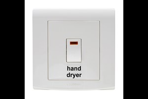 20A Double Pole Control Switch With Neon Printed 'Hand Dryer'