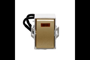 20A Double Pole Grid Switch with Neon Gold Finish