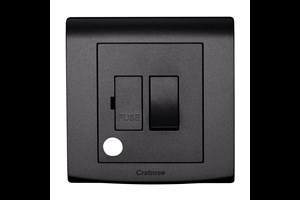 13A Double Pole Switched Fused Connection Unit with Flex Outlet Black Finish