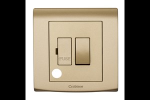 13A Double Pole Switched Fused Connection Unit with Flex Outlet Gold Finish