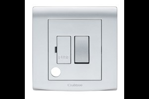 13A Double Pole Switched Fused Connection Unit with Flex Outlet Silver Finish
