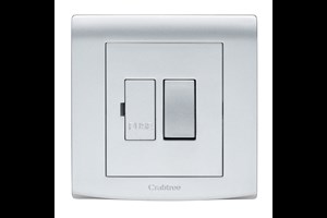 13A Double Pole Switched Fused Connection Unit Silver Finish