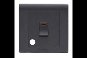 20A Double Pole Switch & Neon with Flex Outlet Black Finish