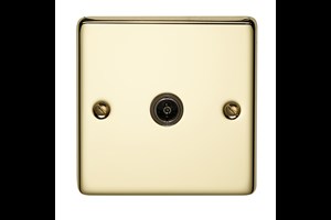 1 Gang 1 Way Isolated Coaxial Socket Polished Brass Finish