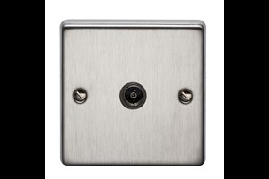 1 Gang 1 Way Isolated Coaxial Socket Stainless Steel Finish