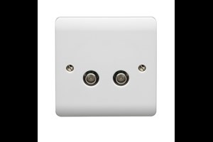 1 Gang 2 Way Male Direct Connect Coaxial Socket