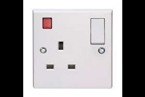 13A 1 Gang Double Pole Switched Socket With Neon Indicator