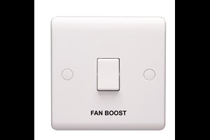 10AX 1 Gang 1 Way Single Pole Plate Switch "Fan Boost"