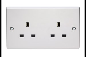 13A 2 Gang Unswitched Socket