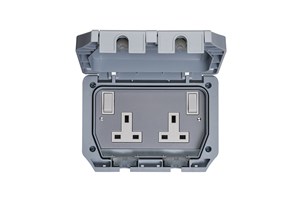 13A 2 Gang Double Pole Switched Socket IP66