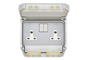 13A 2 Gang Double Pole Non Standard Switched Socket IP66