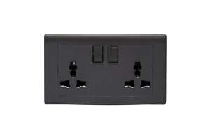 13A 2 Gang Switched
Multi-Function Socket Black