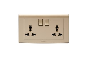 13A 2 Gang Switched
Multi-Function Socket Gold