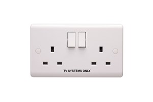13A 2 Gang SP Switched Socket "TV Systems Only"