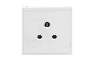 2A 1 Gang Unswitched Round Pin Socket Euro Module