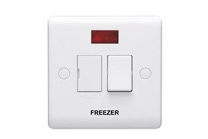 13A Double Pole Switched Fused Connection Unit With Neon Indicator Printed 'Freezer'