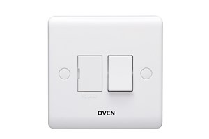 13A Double Pole Switched Fused Connection Unit Printed 'Oven'