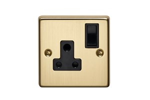 5A 1 Gang Round Pin Switched Socket Bronze Finish