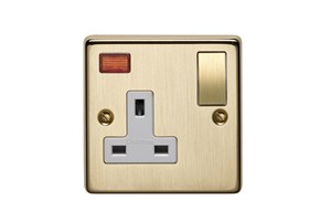 13A 1 Gang Single Pole Switched Socket With Metal Rocker And Neon Bronze Finish