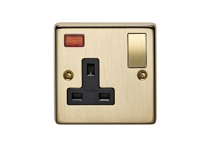 13A 1 Gang Single Pole Switched Socket With Metal Rocker And Neon Bronze Finish