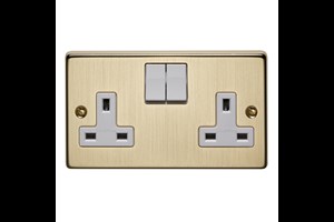 13A 2 Gang Double Pole Switched Socket Bronze Finish