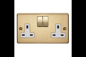 13A 2 Gang Double Pole Switched Socket With Metal Rocker Bronze Finish
