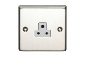 2A 1 Gang Unswitched Round 3 Pin Socket Stainless Steel Finish