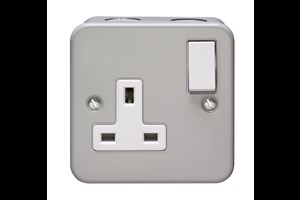 13A 1 Gang Double Pole Switched Socket Metalclad